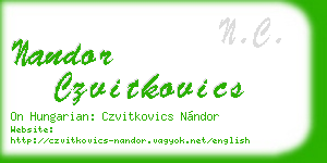 nandor czvitkovics business card